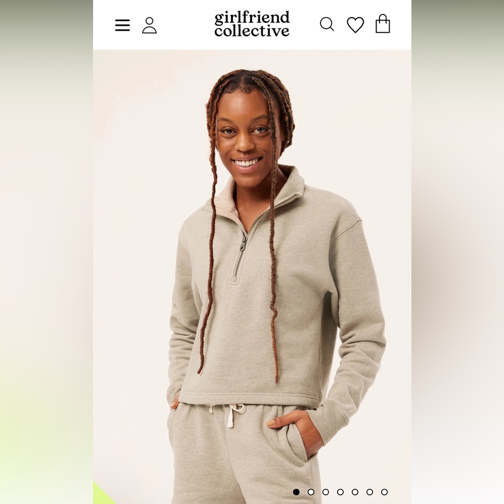 Girlfriend Collective 50/50 Half-Zip Sweatshirt (matching pants available)